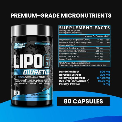 Nutrex Research - Lipo 6 Black Diuretic Water Pills 