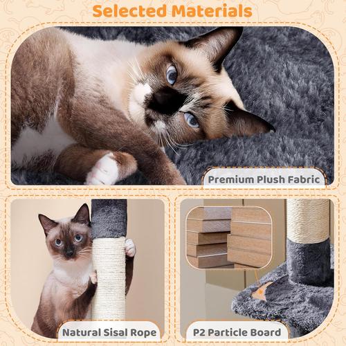 Yaheetech Cat Tree, 53.5" Pet Play House w/ Sisal Scratching Posts