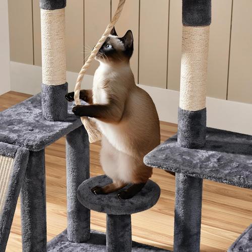 Yaheetech Cat Tree, 53.5" Pet Play House w/ Sisal Scratching Posts