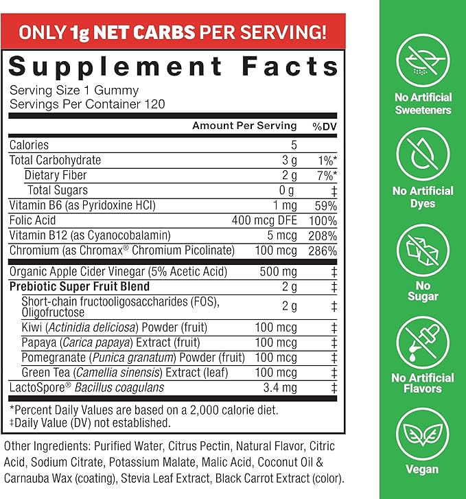 Force Factor Probioslim Apple Cider Vinegar Gummies