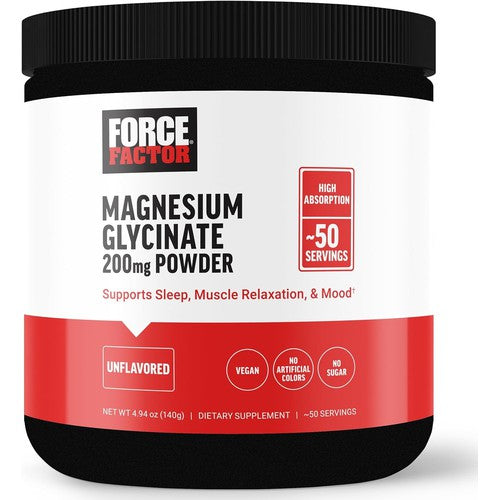 Force Factor Magnesium Glycinate Powder 200Mg, Support Sleep, Muscle Relaxation