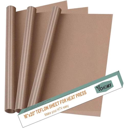 Teflon Sheets for Heat Press Machines, Non-Stick Reusable (3 Pack 16"x20")