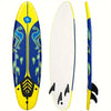 GYMAX Performance Surfboard w/ 3 Removable Fins & Safety Leash