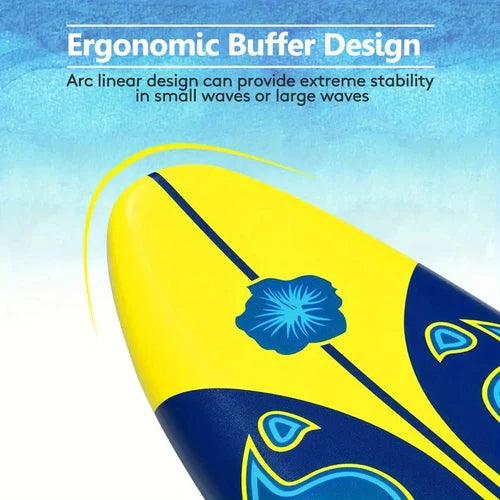 GYMAX Performance Surfboard w/ 3 Removable Fins & Safety Leash