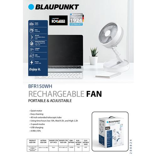 BLAUPUNKT 40" Foldaway Fan - USB Operated, 3 Speed