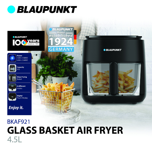 BLAUPUNKT 4.5L Glass Basket Air Fryer