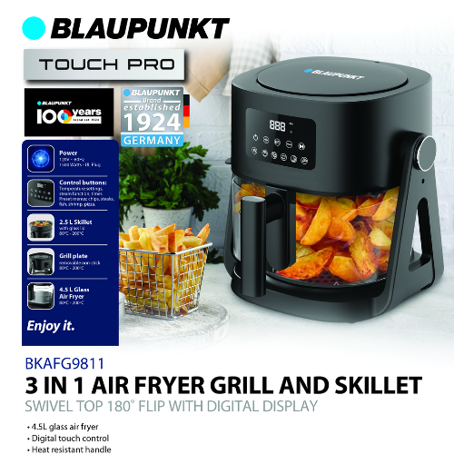 BLAUPUNKT 3-in-1 Air Fryer, Grill & Skillet