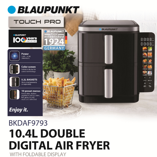 BLAUPUNKT 10.4L Digital Double Air Fryer