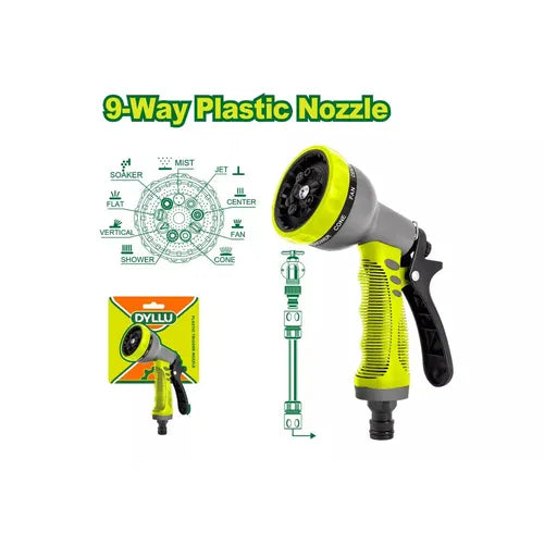 DYLLU 9-WAY Plastic Hose Nozzle