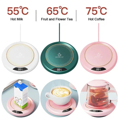 USB Electric Coffee Mug Warmer with 3 Temperature Settings and Auto Shut Off