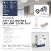 BLAUPUNKT Socket Fan w/LED Light /w Remote - 20.5
