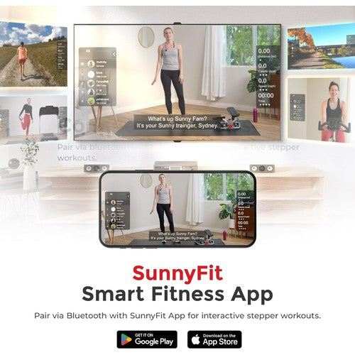 Sunny Health & Fitness 2-In-1 Premium Power Stepper w/ Resistance Bands