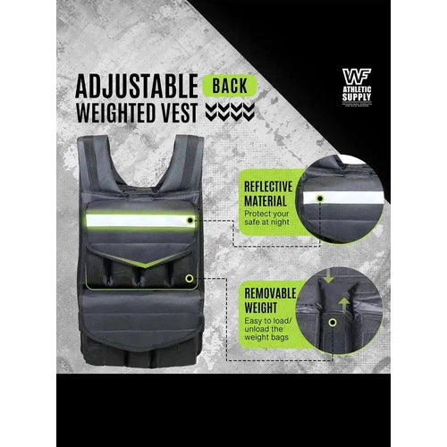 CAP 40Lb Adjustable Weighted Vest for Strength Training w/ Removable Weights