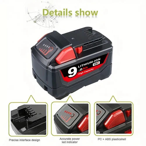 Compatible Milwaukee 18V M18 Lithium Battery