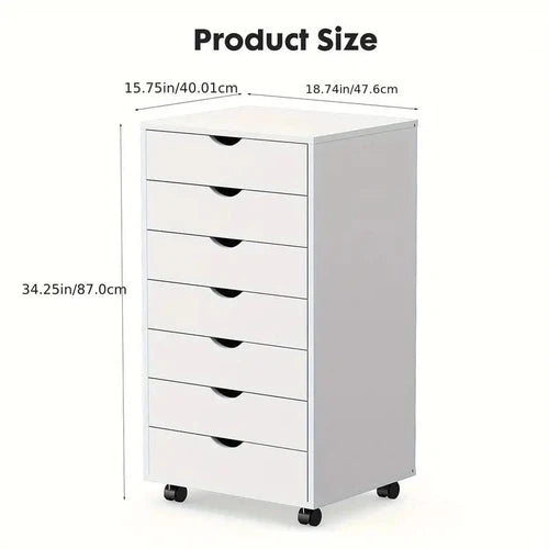 OLIXIS 7-Drawer Mobile File Cabinet