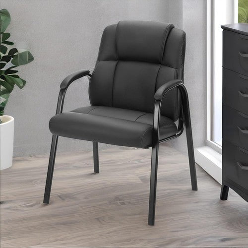 Sweetcrispy Leather Guest Chair w/ Padded Arms