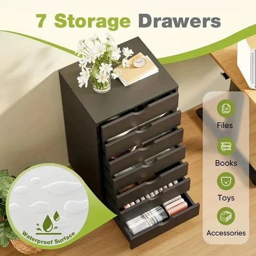 OLIXIS 7-Drawer Mobile File Cabinet