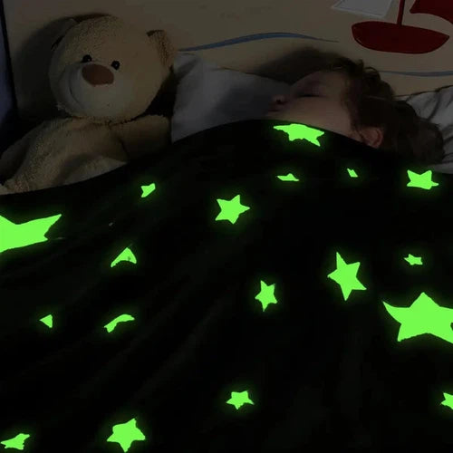 Cozy Starry Luminous Flannel Blanket