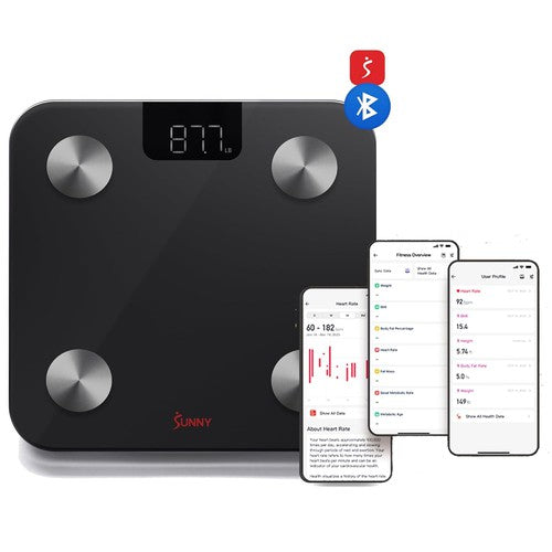 Sunny Health & Fitness 20 Metric Advanced Body Fat Composition BMI Scale with Health Tracker & Analyzer App – SF-WS022063