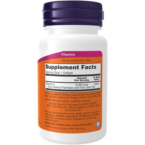 NOW Foods, Vitamin A, 10,000 IU, 100 Softgels