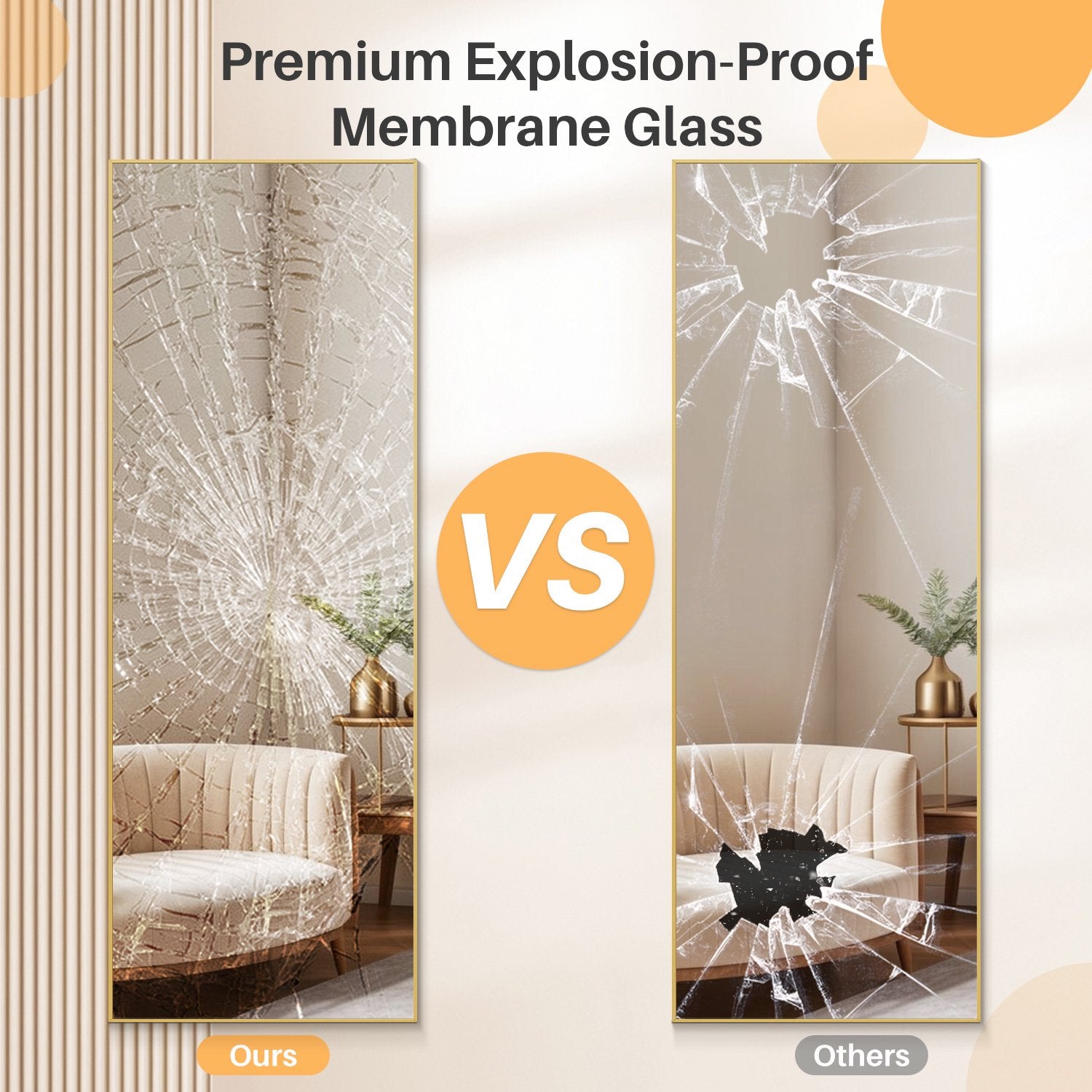 Sweetcrispy 21” x 64” Rectangular Full Length Standing/Wall Mirror