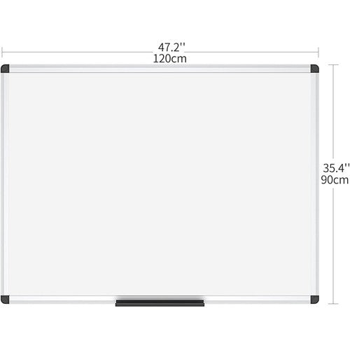 VIZ-PRO Magnetic Whiteboard/Dry Erase Board, 48 X 36 Inches, Silver