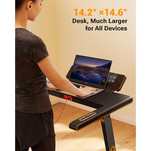 UREVO Folding Treadmill, Max 3.0 HP Treadmill w/ 12 Pre Set Programs, Wider Tread Belt, Pulse Detection