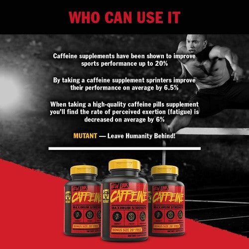 Mutant Caffeine Pills – Pharmaceutical-Grade – Reduces Fatigue & Restores Wakefulness