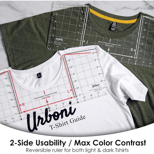 Urboni T-Shirt Ruler Guide for Vinyl Alignment, Shirt Measurement Tool