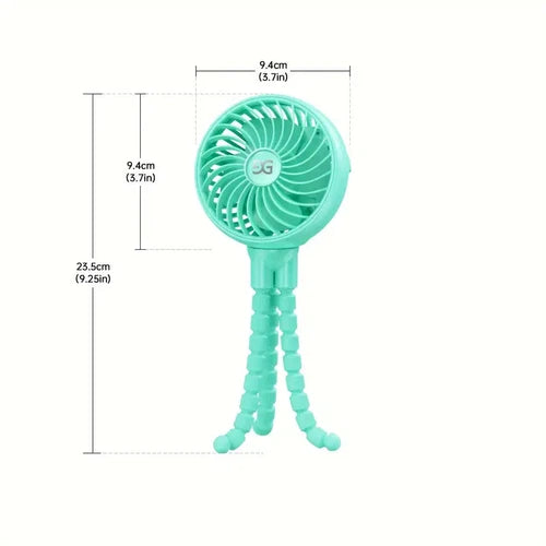 GUSGU Mini Handheld Personal Portable Fan w/ Flexible Tripod Clip