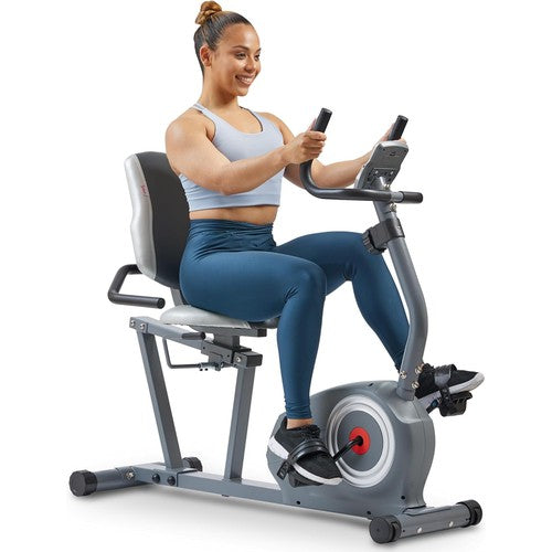 Sunny Health Fitness Magnetic Recumbent Bike w/ Adjustable Wide
