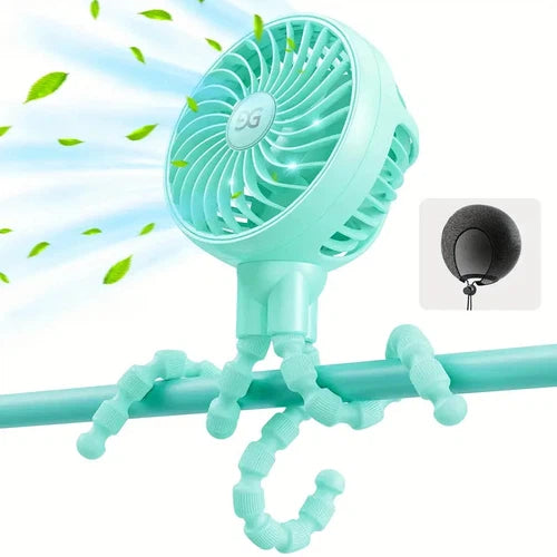 GUSGU Mini Handheld Personal Portable Fan w/ Flexible Tripod Clip