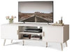 SUPERJARE TV Stand for 55 Inch TV, Adjustable Shelf, 2 Cabinets