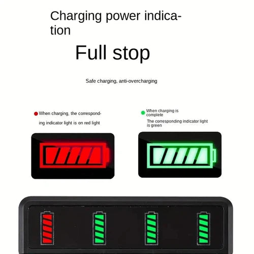 Universal 4 Battery USB Smart Charger, for 3.7V 18650 Lithium Batteries