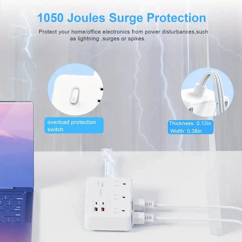 Ultra Thin Surge Protector with USB