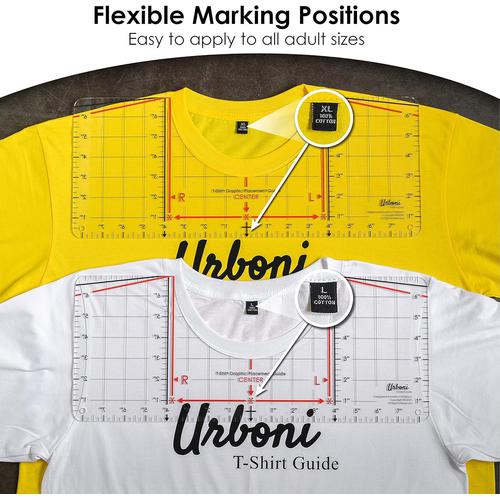 Urboni T-Shirt Ruler Guide for Vinyl Alignment, Shirt Measurement Tool