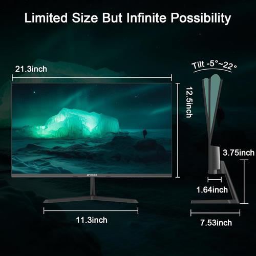 SANSUI 24" FHD Monitor, IPS Display, Built-In Speakers, 100Hz Monitor