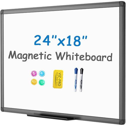 VIZ-PRO Magnetic Whiteboard/Dry Erase Board Bundle, 24 X 18 Inches 