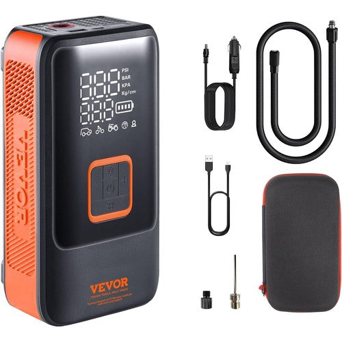 VEVOR Tire Inflator, Cordless Air Compressor w/ 12000 Mah Battery