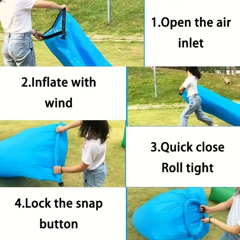 Inflatable Lounger Air Sofa Hammock - Portable, Waterproof & Leakproof