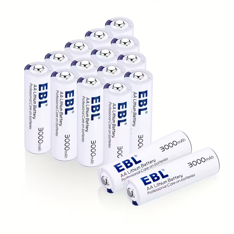 EBL 8 Pack 3000mAh 1.5V Lithium AA Batteries (Non-Rechargeable)
