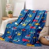 Cozy Construction Vehicles Flannel Blanket