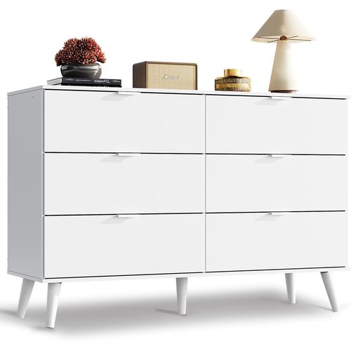 WLIVE 6 Drawer Dresser, 47.24'' Wide, TV Stand for 55 Inch TV