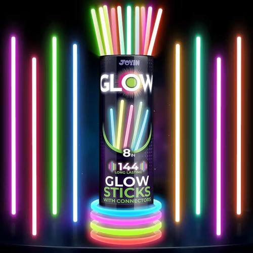 SYNCFUN 8" Glow in The Dark Neon Glow Bracelets and Necklaces - 100 pack