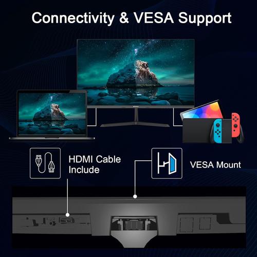 SANSUI 24" FHD Monitor, IPS Display, Built-In Speakers, 100Hz Monitor