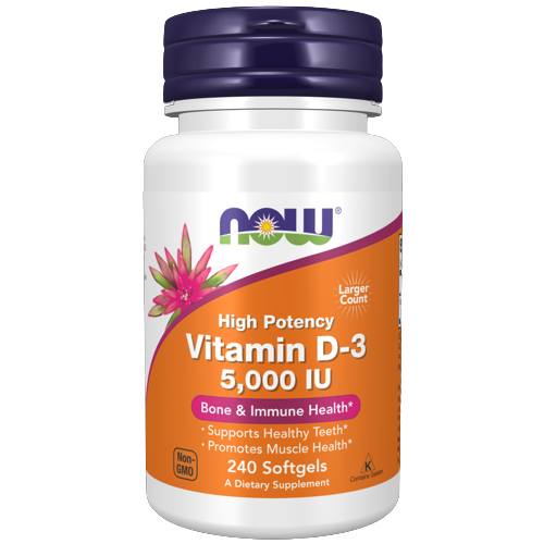 Now Vitamin D-3 5000 IU | 240 Softgels