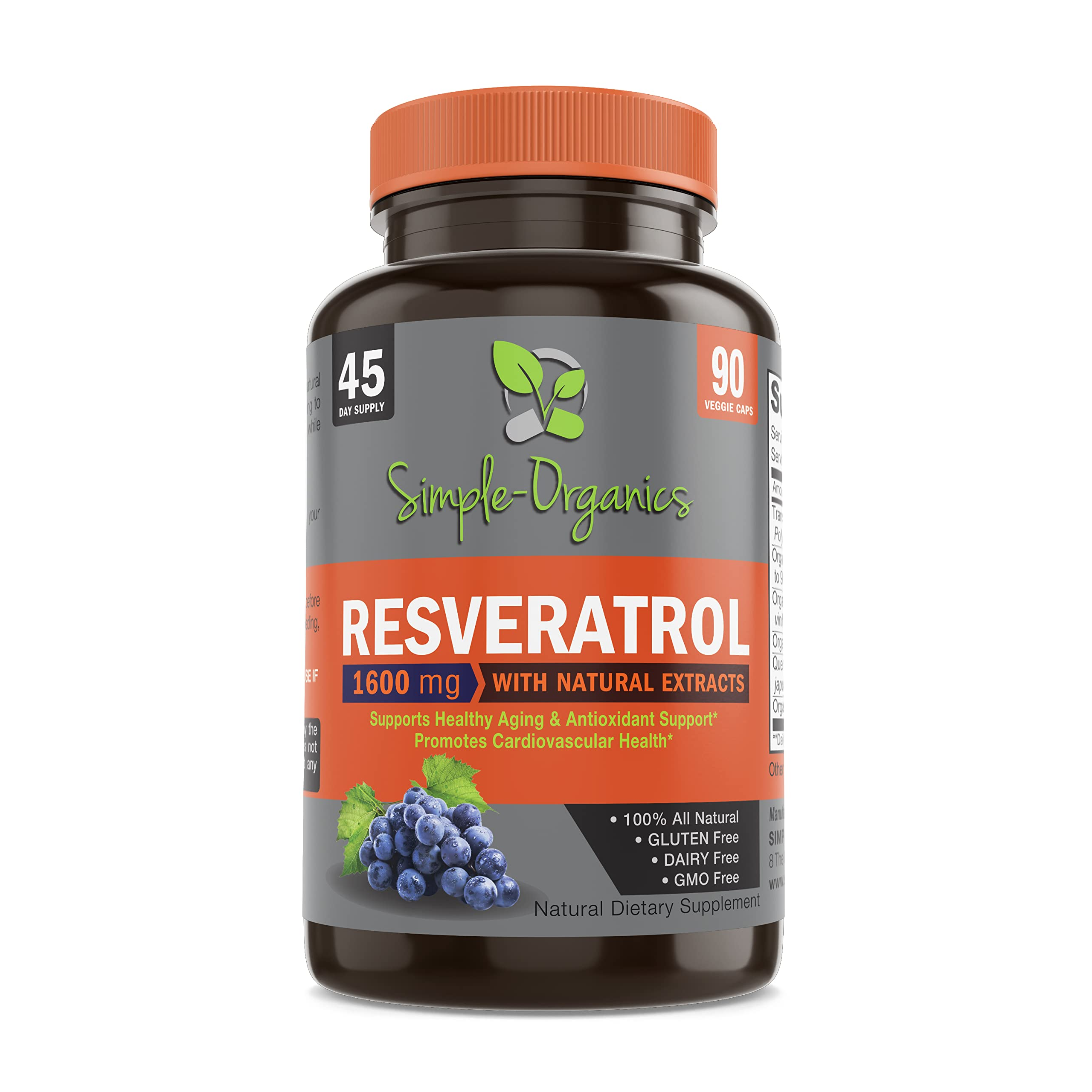 Resveratrol 1600Mg - 90 Capsules- 45 Day Supply