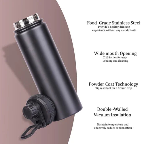Stainless Steel Double-Wall Insulated 650ml Water Bottle