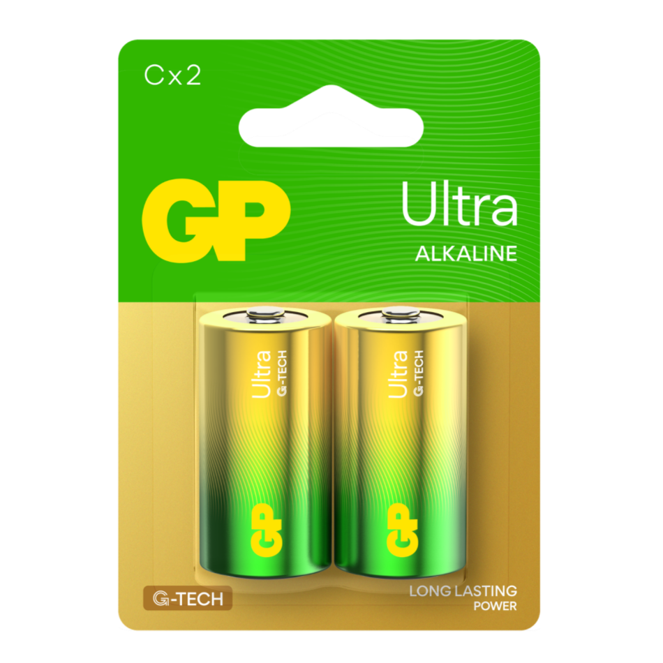 GP Ultra Alkaline C Size, 2 Pack