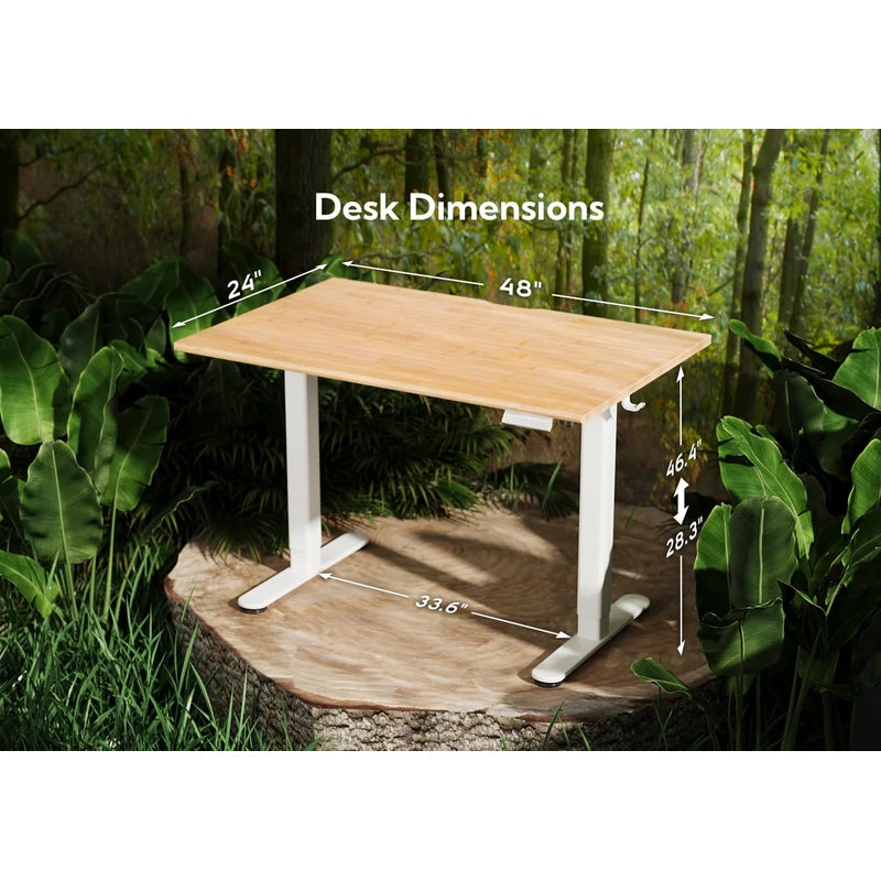 INNOVAR Bamboo Electric Adjustable Standing Desk 48"x24''